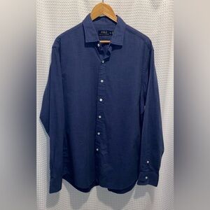 2/60$ Men’s Polo Ralph Lauren long sleeves blue buttoned‎ shirt size XL